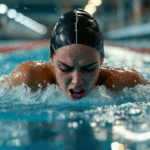 Female swimmer grabbing shoulder mid stroke due to pain in Clermont FL