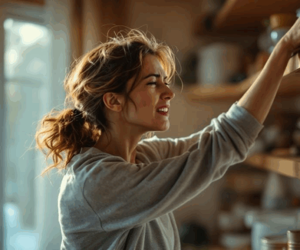 Patient experiencing pain and limited mobility due to failed shoulder implant