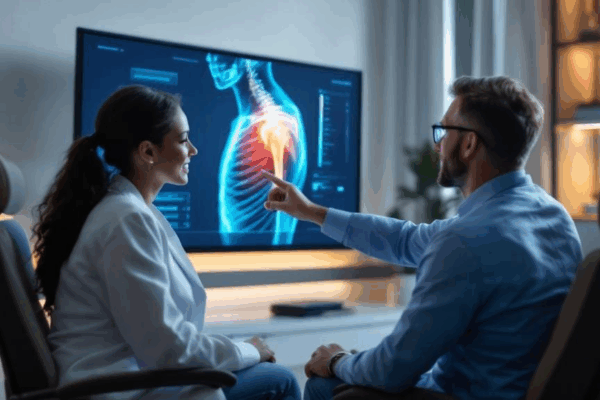 Shoulder specialist consulting patient for pain relief in Clermont FL