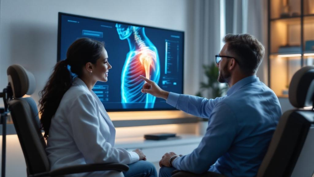 Shoulder specialist consulting patient for pain relief in Clermont, FL