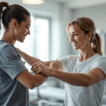 Shoulder physical therapy session with clinician in Clermont FL