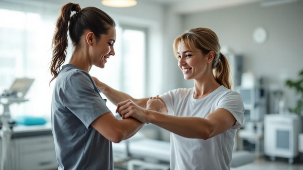 Shoulder physical therapy session with clinician in Clermont FL