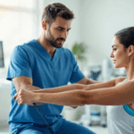 Physical therapy shoulder exercise for pain relief in Clermont clinic