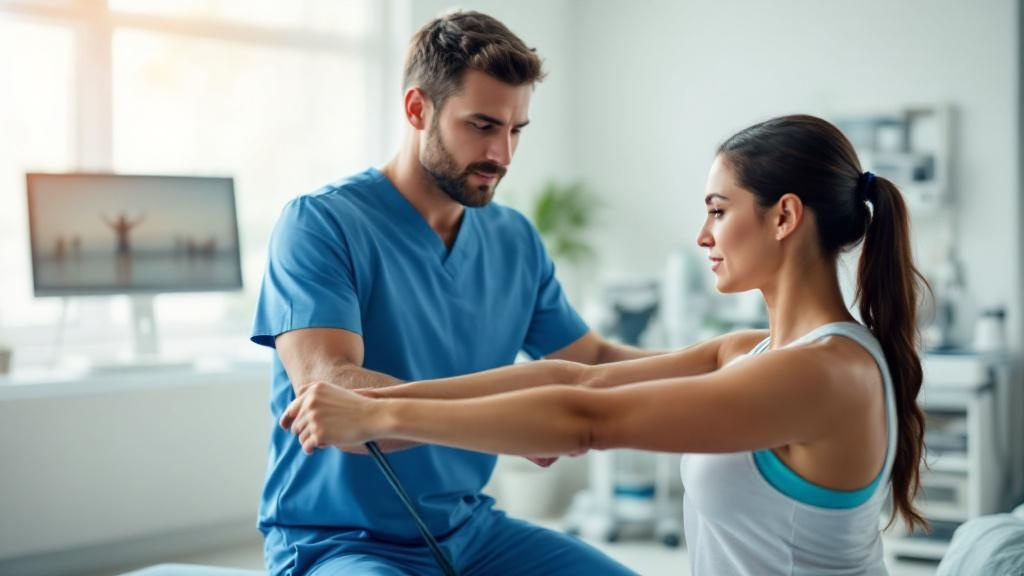 Physical therapy shoulder exercise for pain relief in Clermont clinic