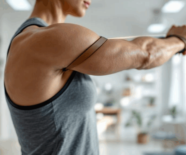 Shoulder strengthening exercise using resistance band to prevent pain