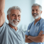 Patient shows full shoulder mobility after surgery at Varma Shoulder Institute in Clermont FL