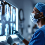 Fellowship-trained shoulder surgeon reviewing X-rays and MRI scans before shoulder surgery at Florida Sports Injury in Clermont Florida