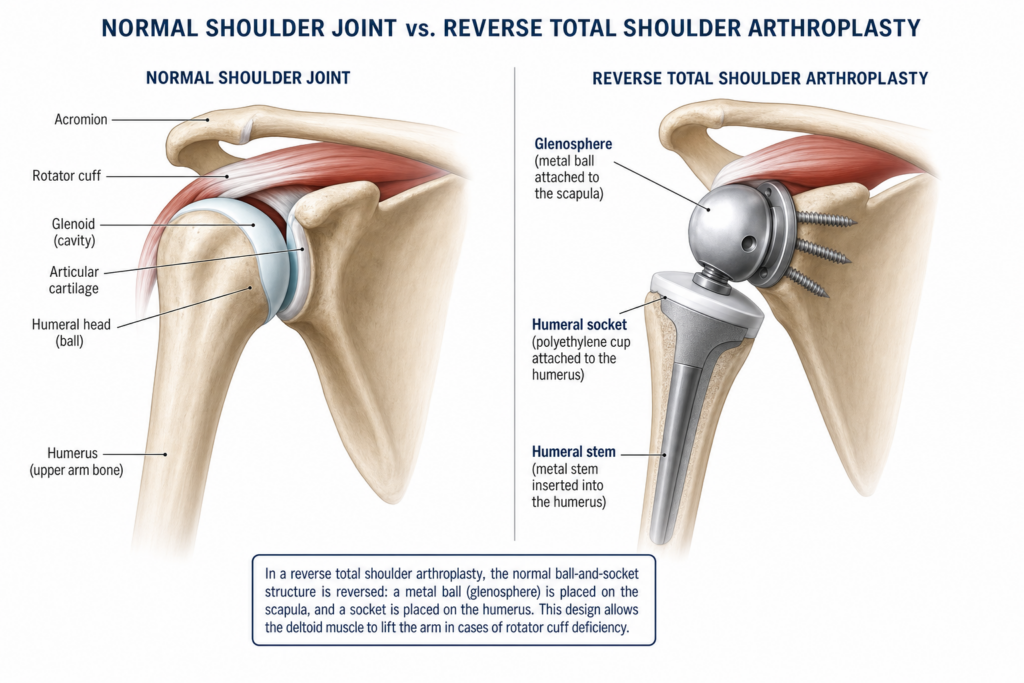 reverse shoulder replacement for rotator cuff arthropathy