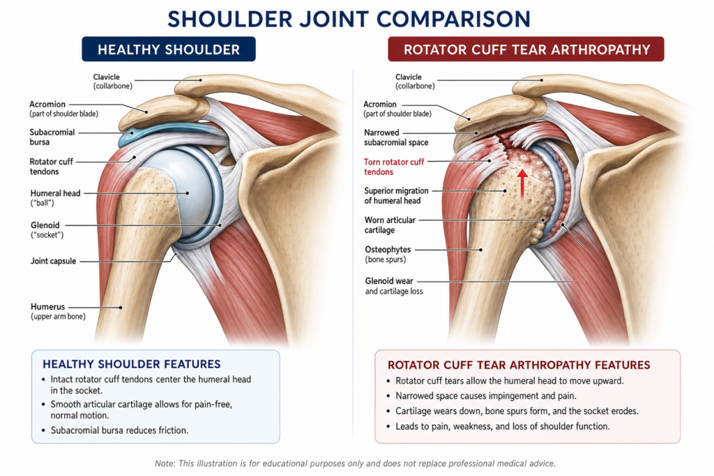 reverse shoulder replacement for rotator cuff arthritis symptoms